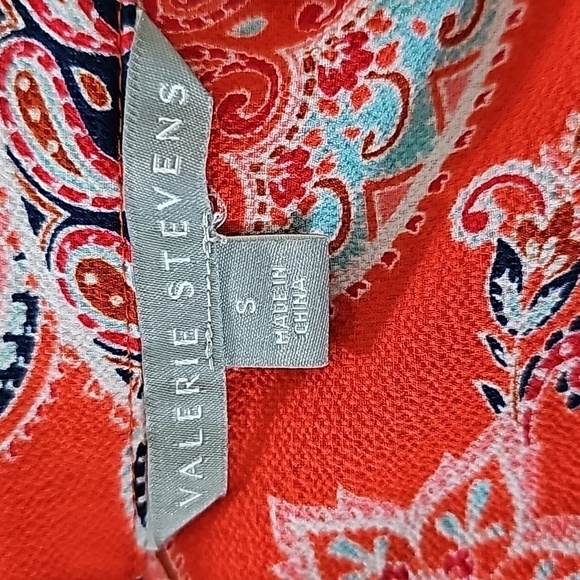 Valerie Steven's Women's Blouse Multicolored Paisley Long Sleeves Size Sm - Picture 7 of 8